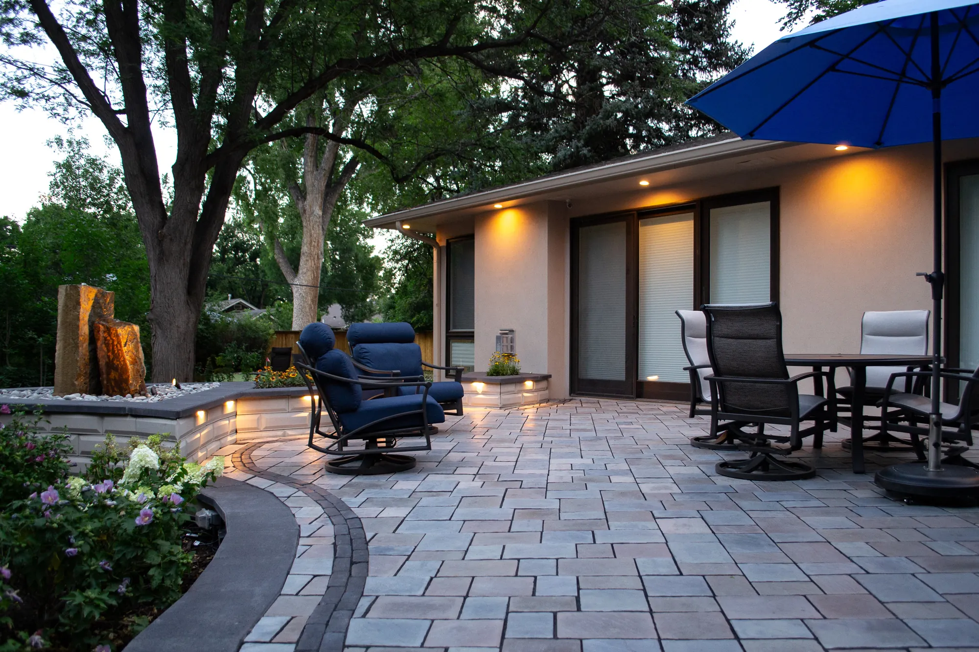 Oak Street courtyard viewed from the house
